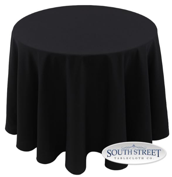A table with a black cover