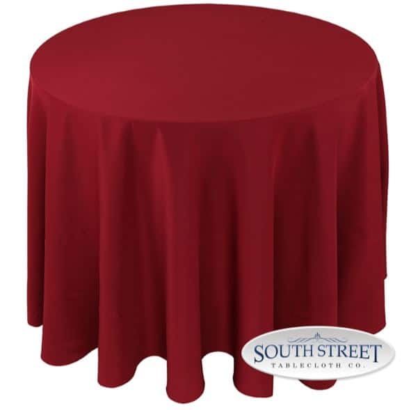 Image of Polyester Cherry Red Table Linens