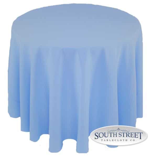 Image of Polyester Powder Blue Table Linens